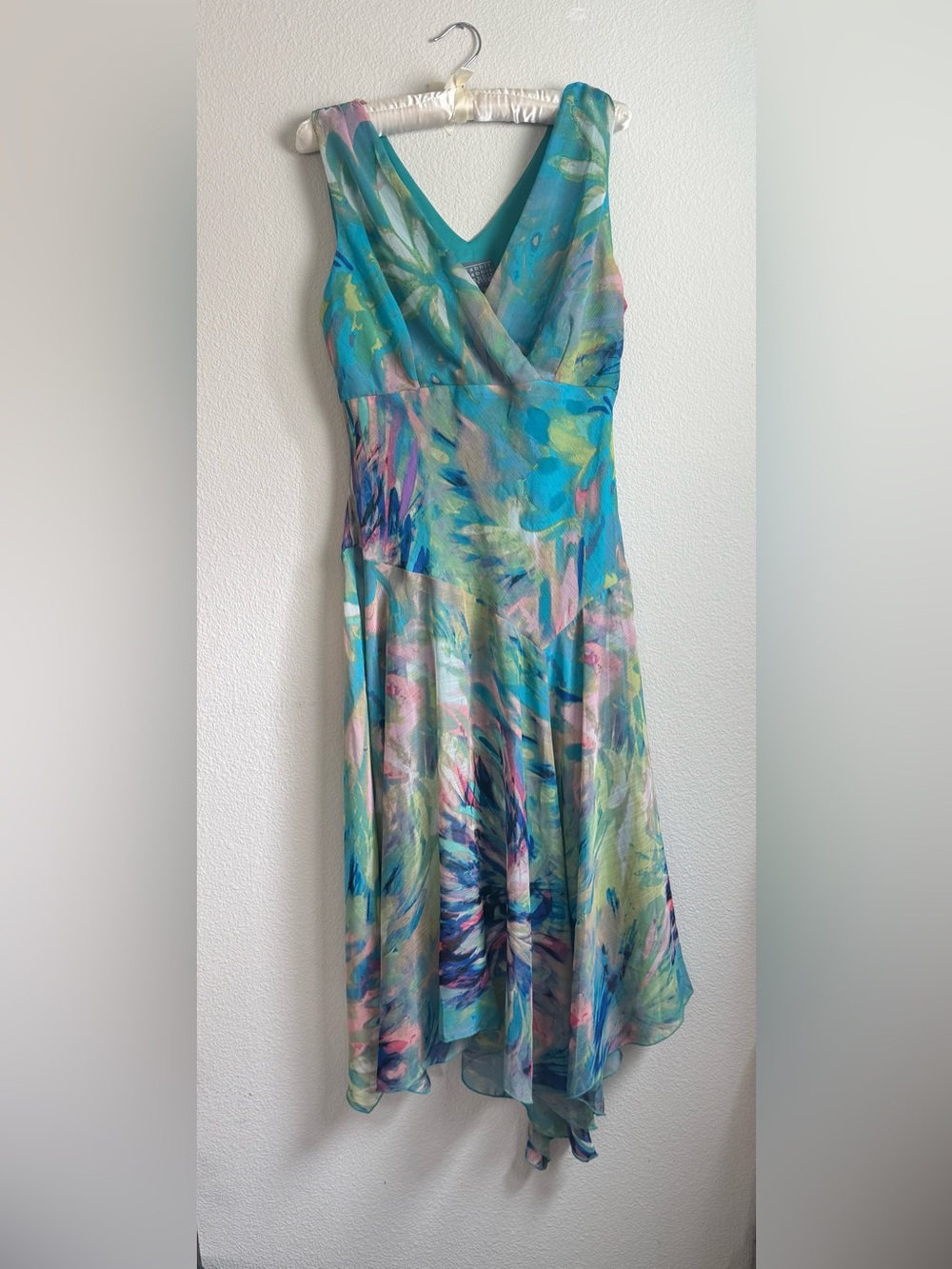 Vintage Y2K Rabbit Rabbit Rabbit Designs Watercolor Floral Midi Dress 12